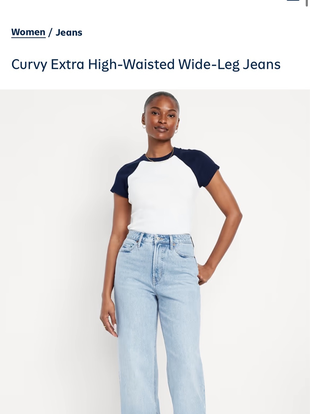 Old Navy Light Blue High-Waisted Wide-Leg Jeans